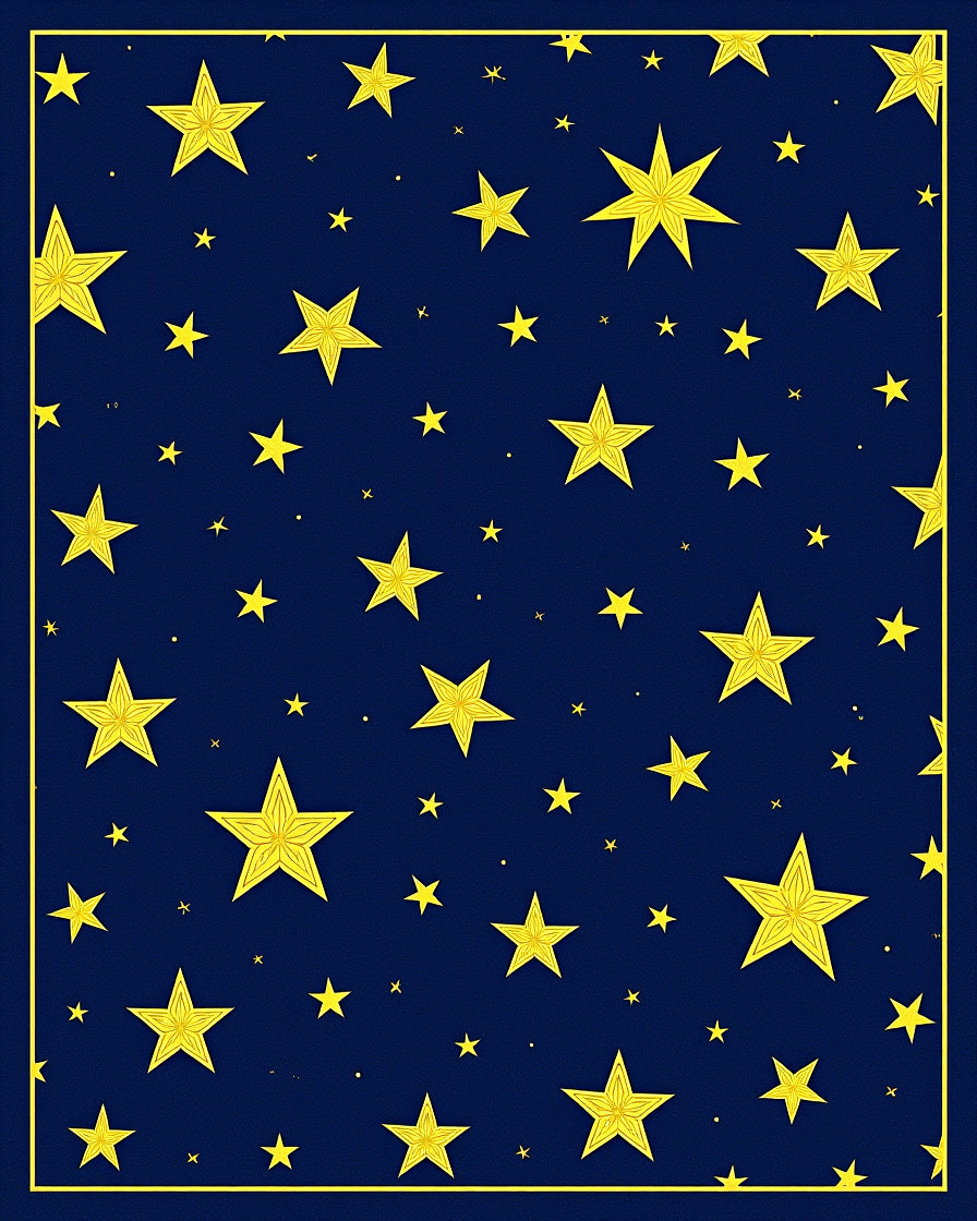 Midnight Yellow Starfield Scatter Rug