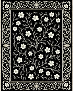 Classic Floral Vine Border Design Rug