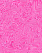 Vibrant Pink Geometric Line Art Rug