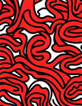 Bold Red Swirl Pattern Rug