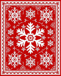 Red White Snowflake Festivity Pattern Rug