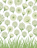 Pale Green Floral Pattern Design Rug