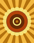 Radiating Sunburst Geometric Design Rug