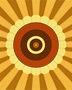 Radiating Sunburst Geometric Design Rug