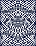 Abstract Navy Geometric Optical Illusion Rug
