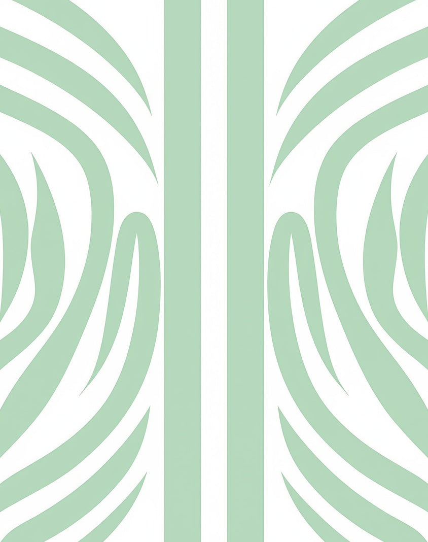 Soft Sage Abstract Stripe Motif Rug