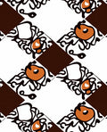 Abstract Orange Swirls Diamond Pattern Rug