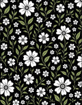 Classic White Floral Green Leaves Design Rug