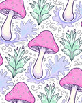 Pink Mushroom Abstract Swirl Pattern Rug