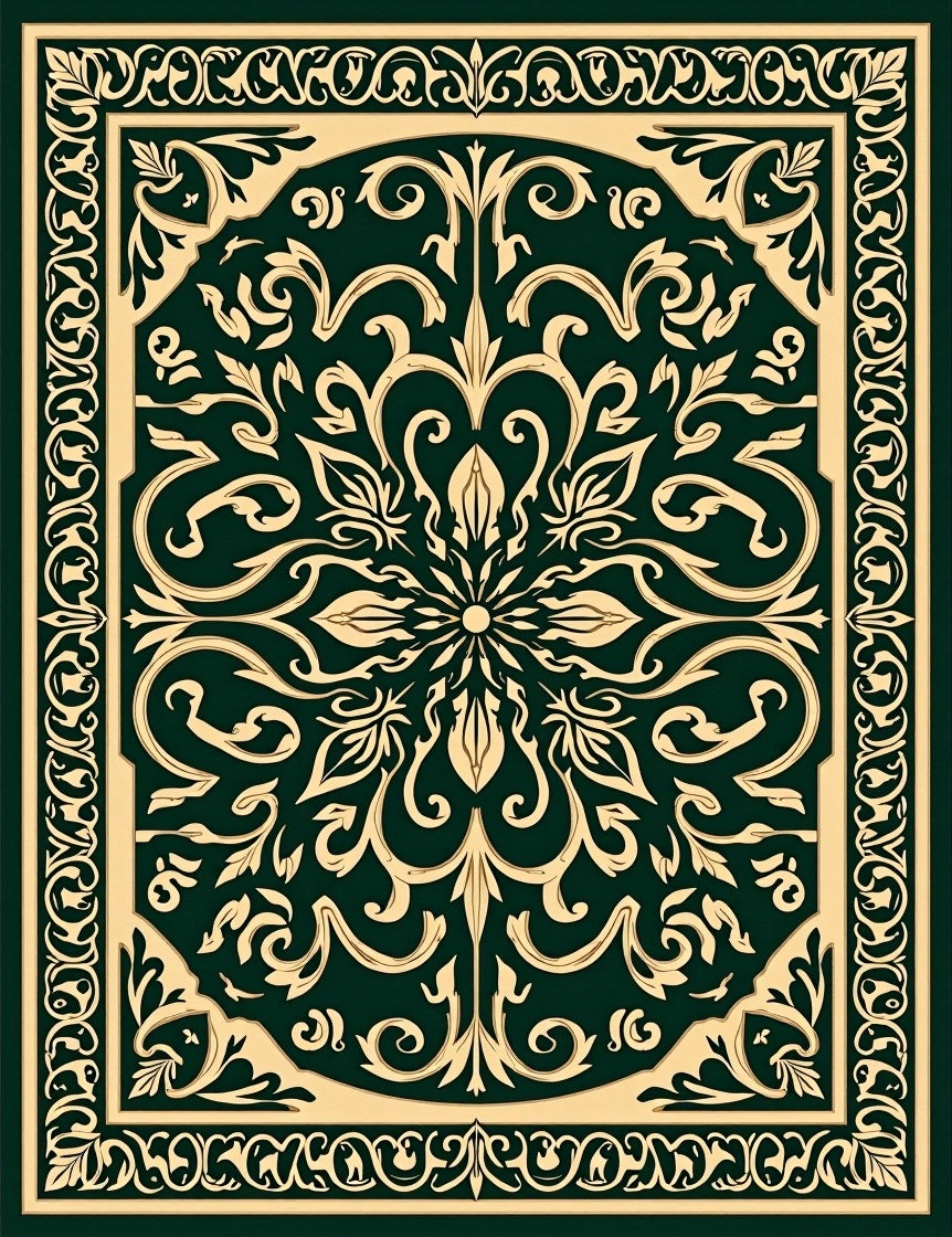 Elegant Ivory Floral Pattern Rug