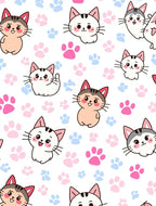 Cute Cat Paw Print Pattern Rug
