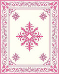 Pink Floral Filigree Repeating Pattern Rug