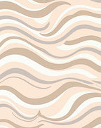 Modern Swirling Cream Beige Lines Rug