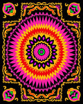 Vibrant Sunburst Mandala Pattern Rug