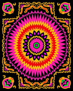 Vibrant Sunburst Mandala Pattern Rug
