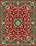 Rich Burgundy Floral Swirls Pattern Rug