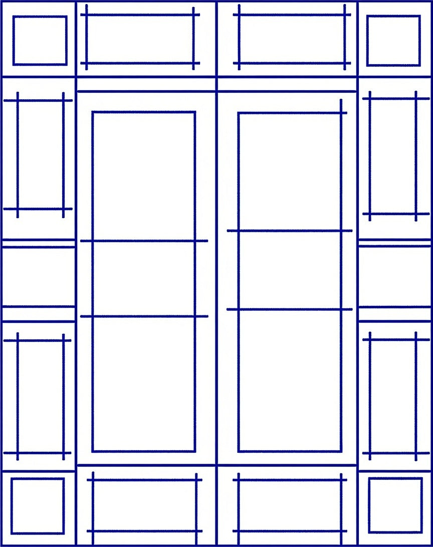 Geometric Grid Design Rug