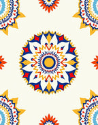Bright Sunburst Mandala Pattern Rug