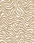 Abstract Brown Wavy Lines Pattern Rug