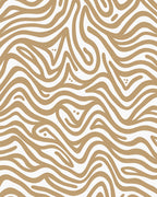 Abstract Brown Wavy Lines Pattern Rug