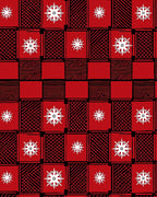 Red Geometric Starburst Pattern Rug