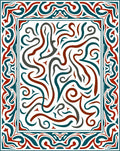 Curlicue Border Abstract Style Rug