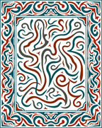 Curlicue Border Abstract Style Rug