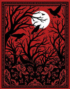 Spooky Crow Forest Silhouette Design Rug