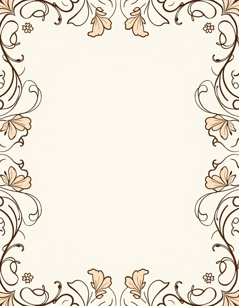 Elegant Floral Scroll Border Design Rug