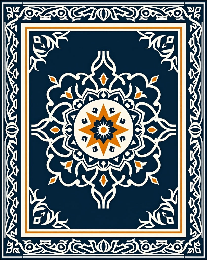 Ornate Mandala Patterned Classic Rug