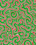 Lively Red Swirls Green Abstract Rug