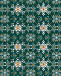 Emerald Floral Snowflake Pattern Rug