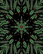 Festive Green Pinecone Starburst Abstraction Rug