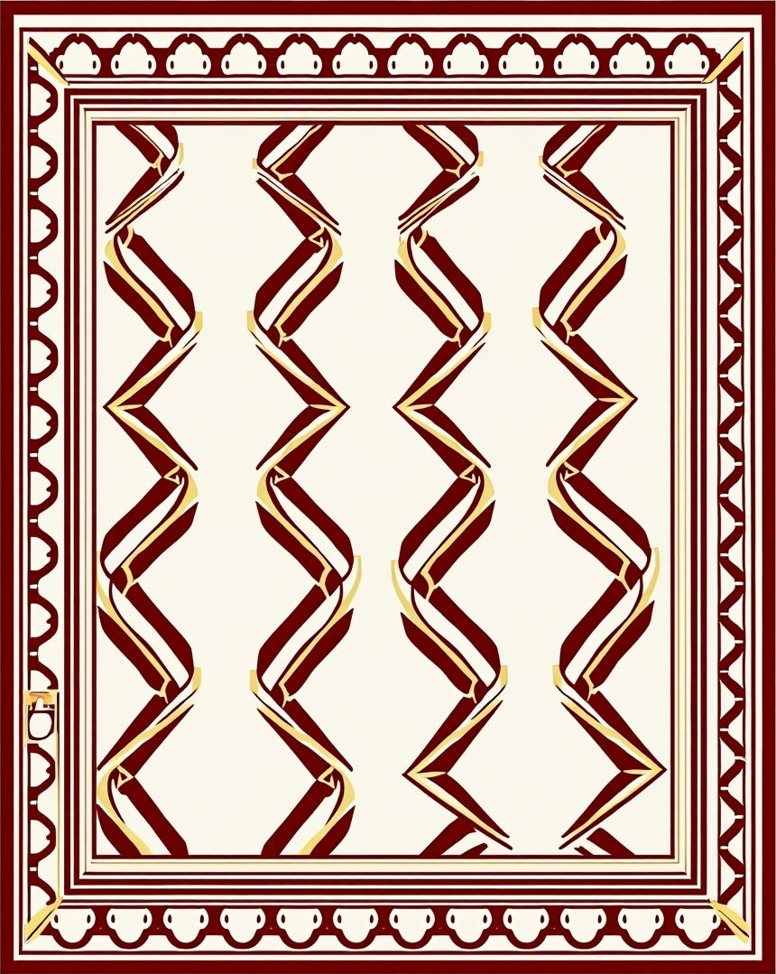 Striped Ribbon Geometric Pattern Rug