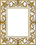 Ornate Gold Vintage Scroll Pattern Rug
