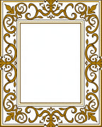 Ornate Gold Vintage Scroll Pattern Rug