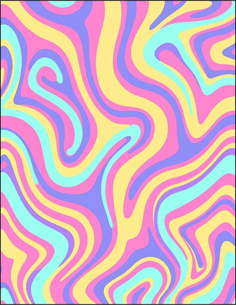 Pastel Swirl Patterned Abstract Rug