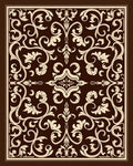 Elegant Swirl Floral Damask Design Rug