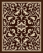 Elegant Swirl Floral Damask Design Rug