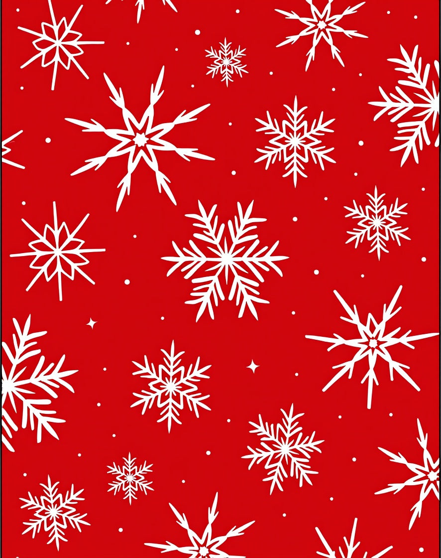 Red Snowflake Pattern Rug