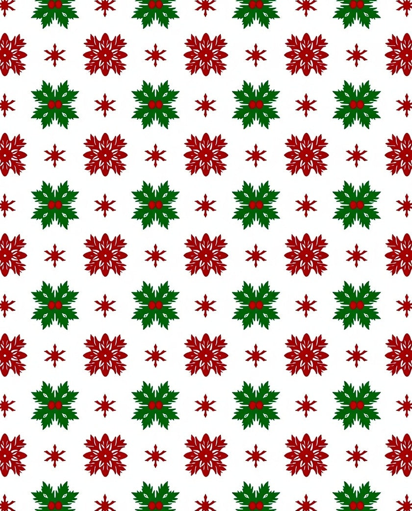 Red Green Holly Snowflake Medallion Rug
