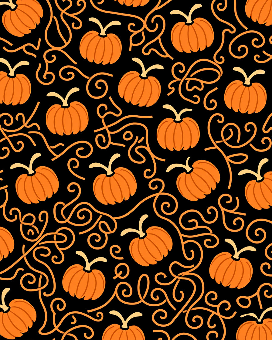 Autumn Harvest Pumpkin Swirl Pattern Rug