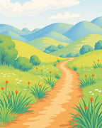 Rolling Hills Path Pattern Rug