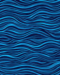 Dynamic Blue Wavy Lines Pattern Rug