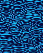 Dynamic Blue Wavy Lines Pattern Rug