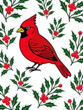 Bright Red Cardinal Holly Pattern Rug