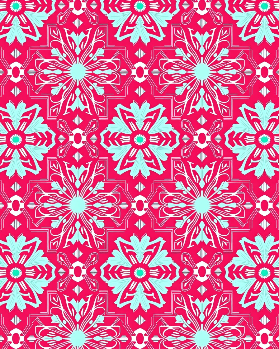 Vibrant Floral 2 Tone Mandala Rug