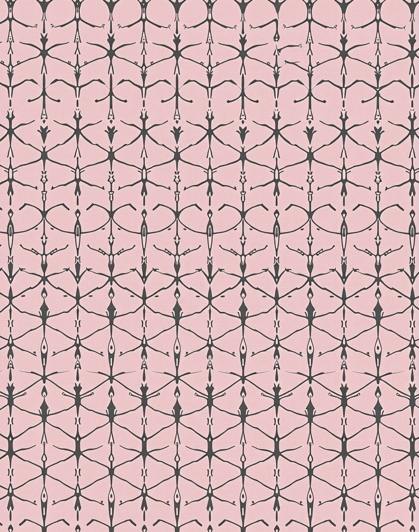 Pink with Stick Figure Art Rug