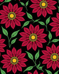 Bold Red Floral Pattern Design Rug