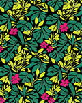 Vibrant Pink Tropical Leaf Explosion Rug